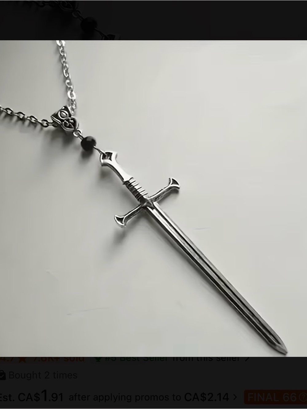 ⭐️ Sword Pendant Necklace - Sleek Sword Charm